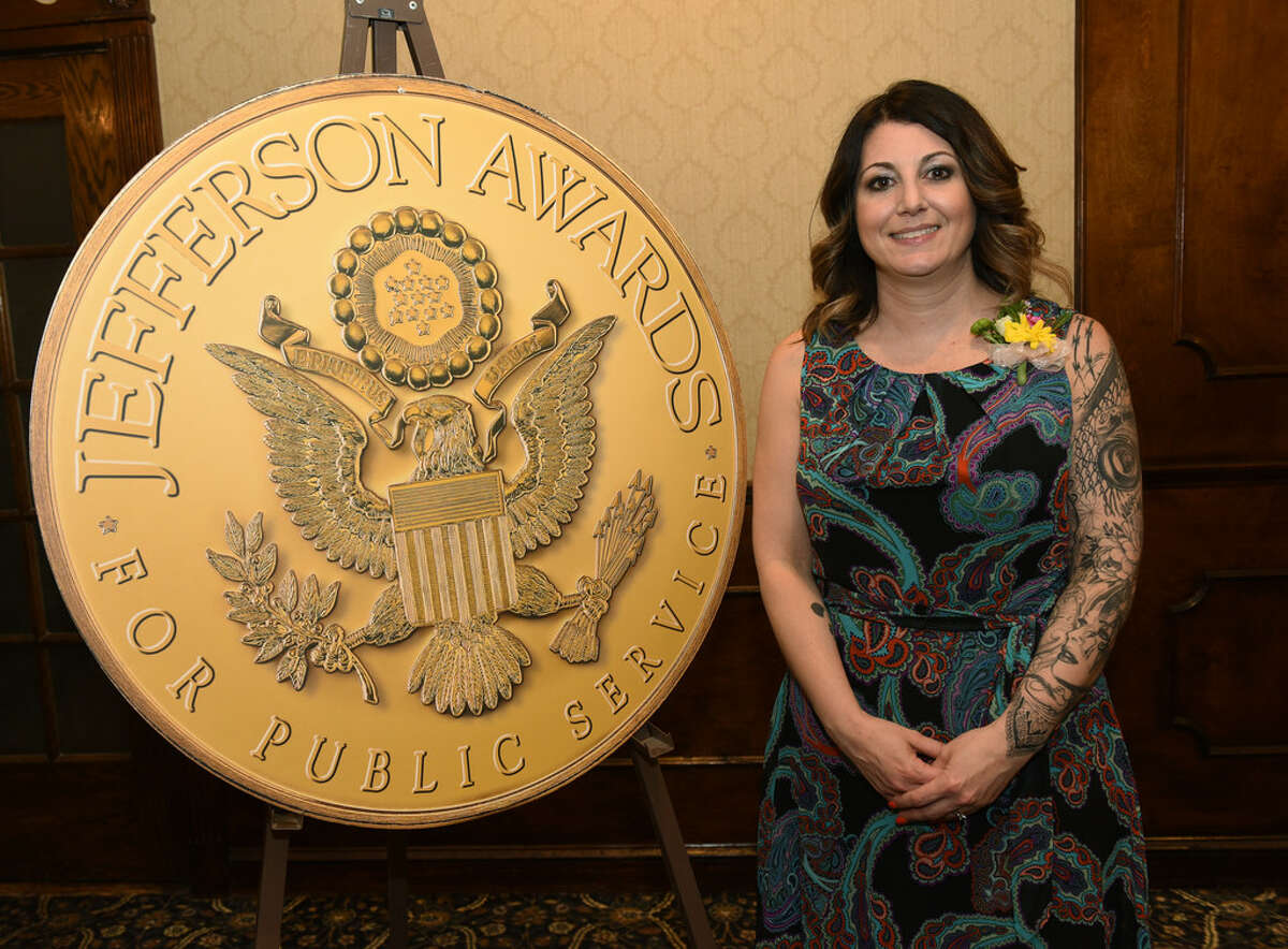 Renee Fahey poses for a photo during the annual Jefferson Awards event at the Century House on Monday, April 15, 2019 in Latham. Fahey will be representing the Capital Region at the national ceremony in June in Washington, D.C. (Lori Van Buren/Times Union)