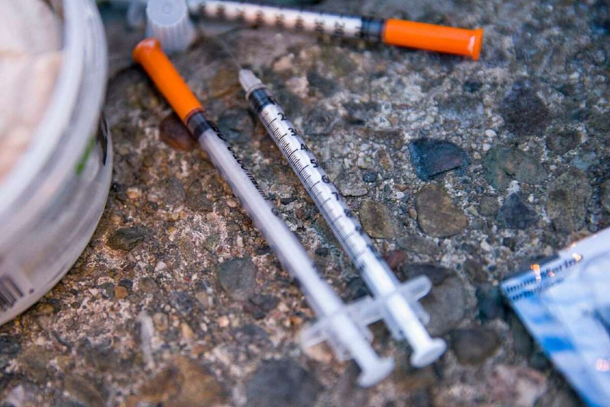 Discarded needles outside the Bill Graham Civic Auditorium are indicative of the problems related to the city’s overburdened mental health and drug addiction treatment services.