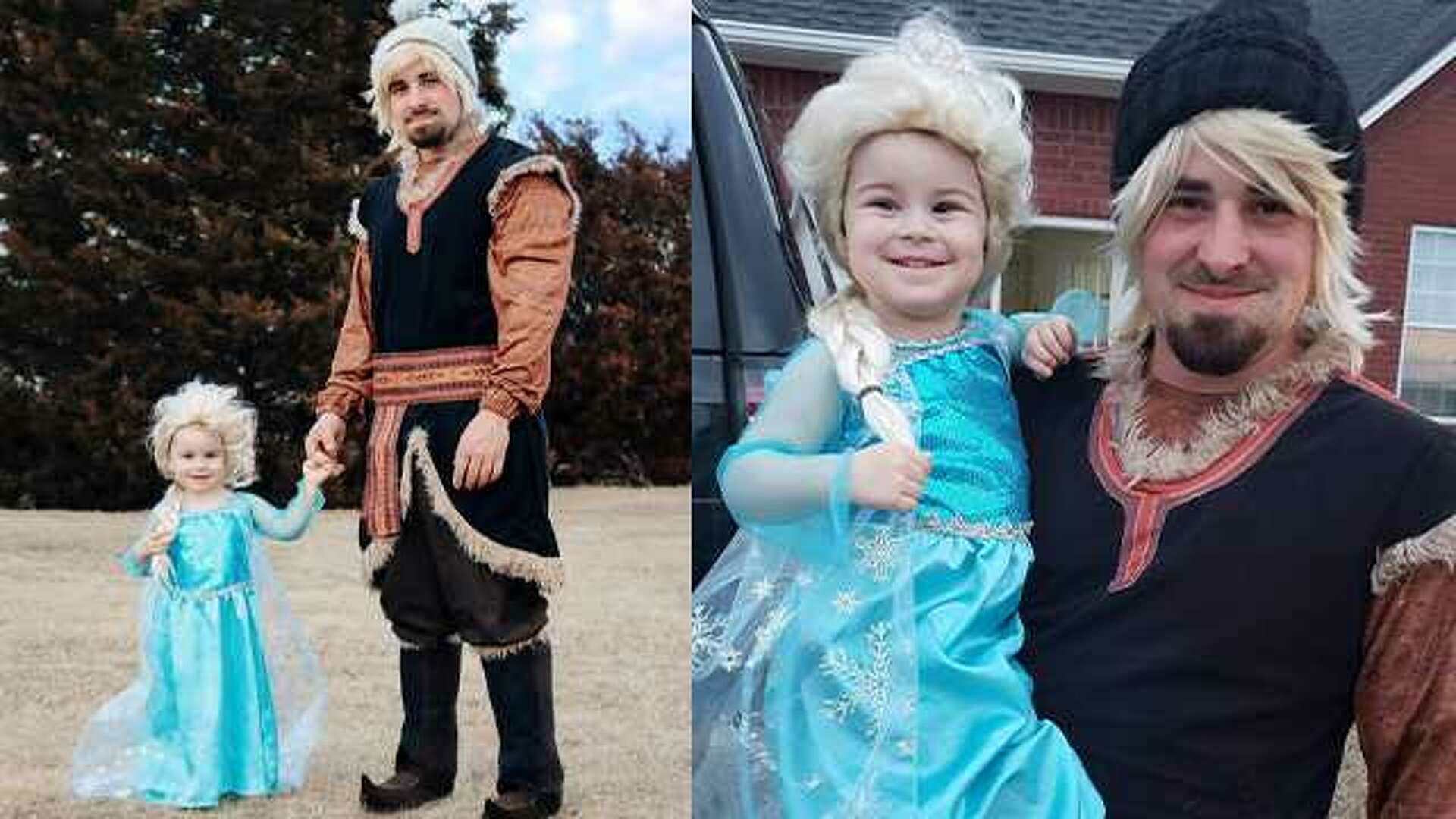 TOO CUTE: Father, daughter dress as Kristoff, Elsa from 'Frozen' for daddy- daughter dance