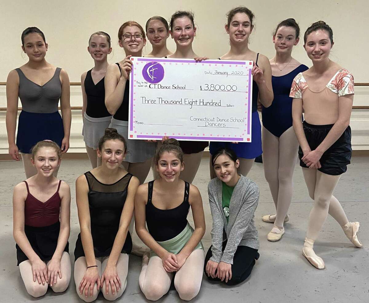 CT Dancers who raised funds for Dance 4 Abilities, standing from left, Natalie Compare, Sarah Hamilton, Katherine Tharrington, Isabel Brenner, Mary Harvey, Caitlin Agee, Kelly White, Lizzy Van Arnam. Seated from left, Maelen Wilk, Amelia Vallillo, Ellie Mannello, Audrey Compare.
