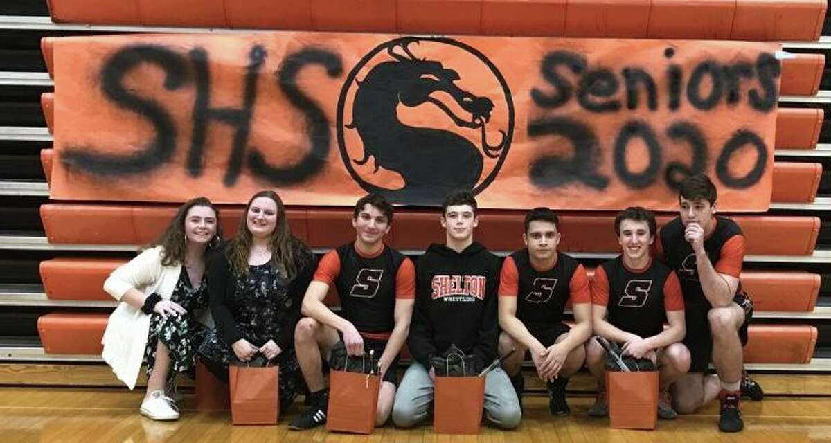 Manager Michelle Marty, manager Allison Dapp, Adam Rossetti, Garrett Ziperstein, Christian Olavarria, Chris Cavagnuolo and Brady Havee were honored on Senior Night.