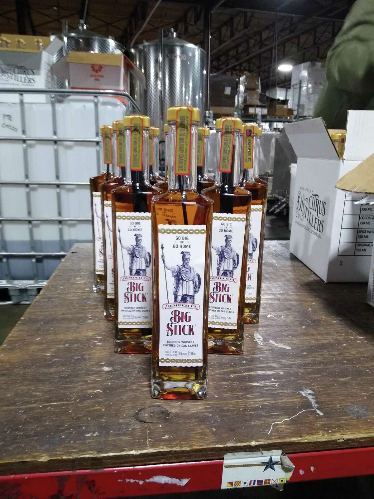 Katy-based Semper Fi Big Stick Bourbon uses an oak stake to create a unique flavor profile.