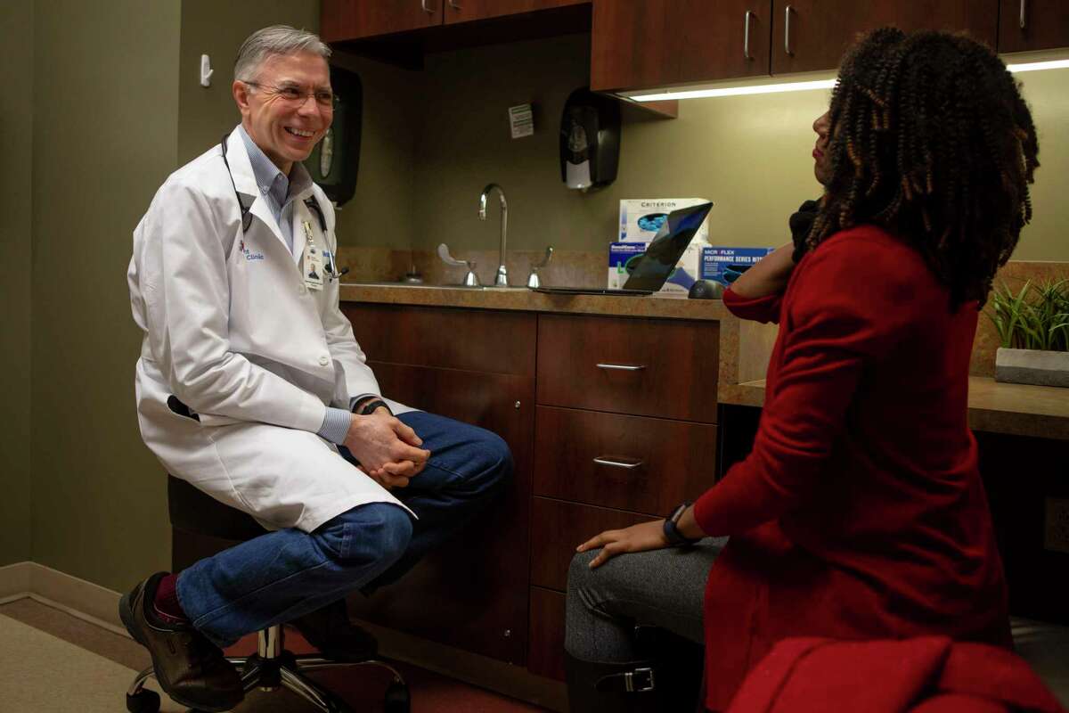 Dr. Roger Moczygemba sees patient Antrea Ferguson at Direct Med Clinic in San Antonio. Moczygemba is also founder of the San Antonio Free Market Medical Association.