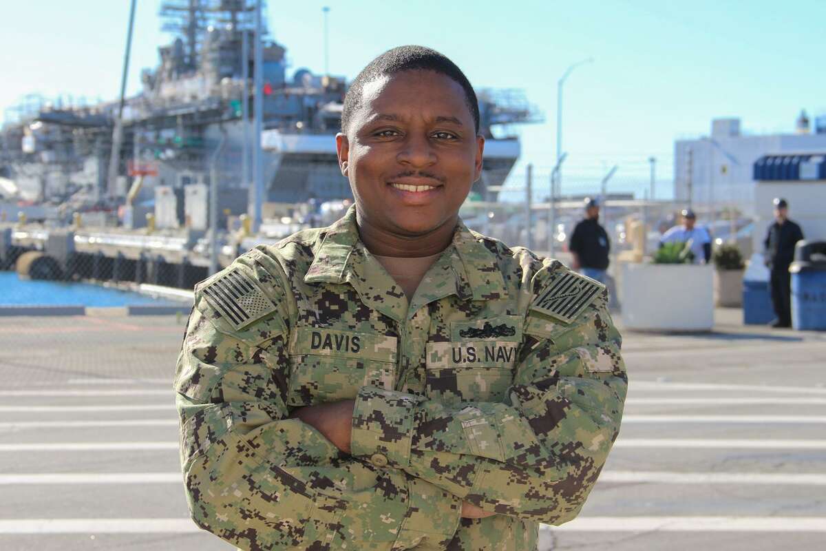 Petty Officer 1st Class Brackshear Davis, a native of Houston, serves in San Diego as a member of the U.S. Navy. Davis works with USS Lake Champlain as a gunner's mate.