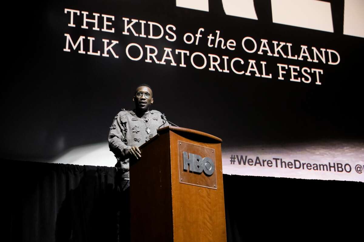 OAKLAND, CALIFORNIA - FEBRUARY 11: Actor and executive producer Mahershala Ali speaks onstage before the premiere of "We Are The Dream" on February 11, 2020 in Oakland, California. (Photo by FilmMagic/FilmMagic for HBO)