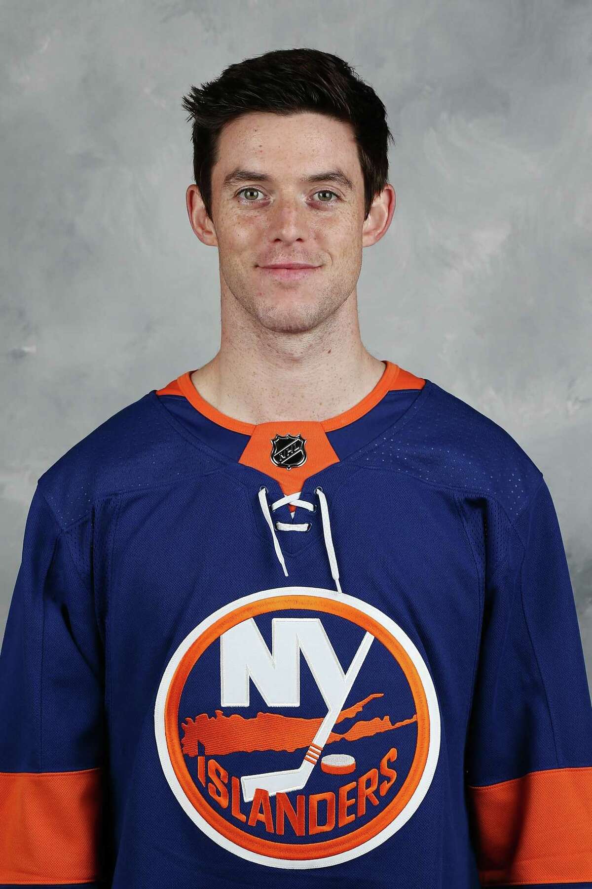 EAST MEADOW, NEW YORK - SEPTEMBER 12: Thomas Hickey of the New York Islanders poses for his official headshot for the 2019-2020 season on September 12, 2019 at the Northwell Health Ice Center in East Meadow, New York. (Photo by Mike Stobe/NHLI via Getty Images)