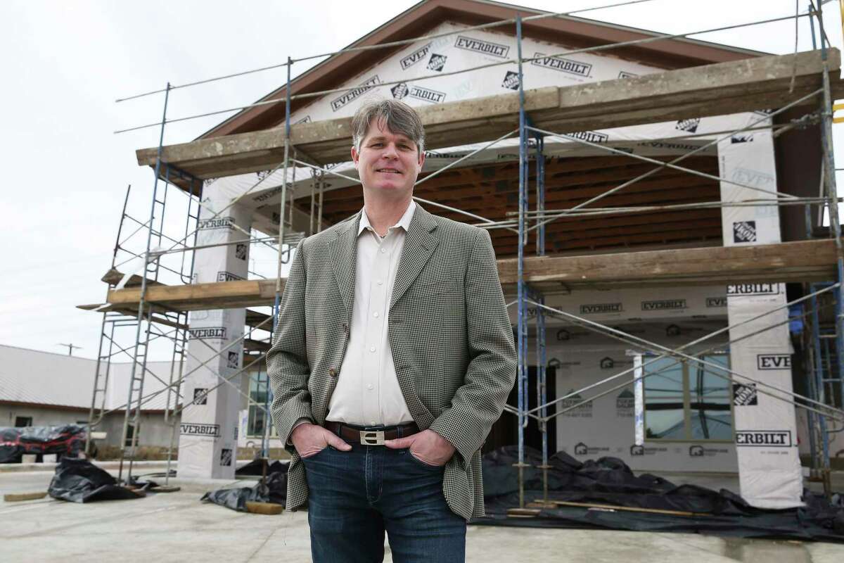 Shawn Golden, general counsel of Paramount Healthcare, stands on the site of a new 122-bed rehabilitation and long-term care facility for seniors that his family is building at 4366 Lockhill-Selma. The project is financed with a loan from San Antonio’s Vantage Bank Texas.