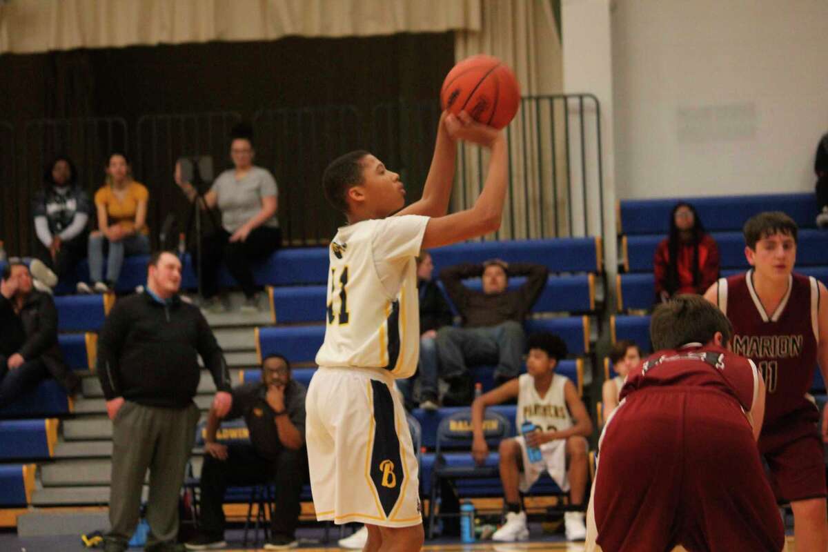 Baldwin's Karlito McKinney takes a shot during recent JV action (Star photo/John Raffel)