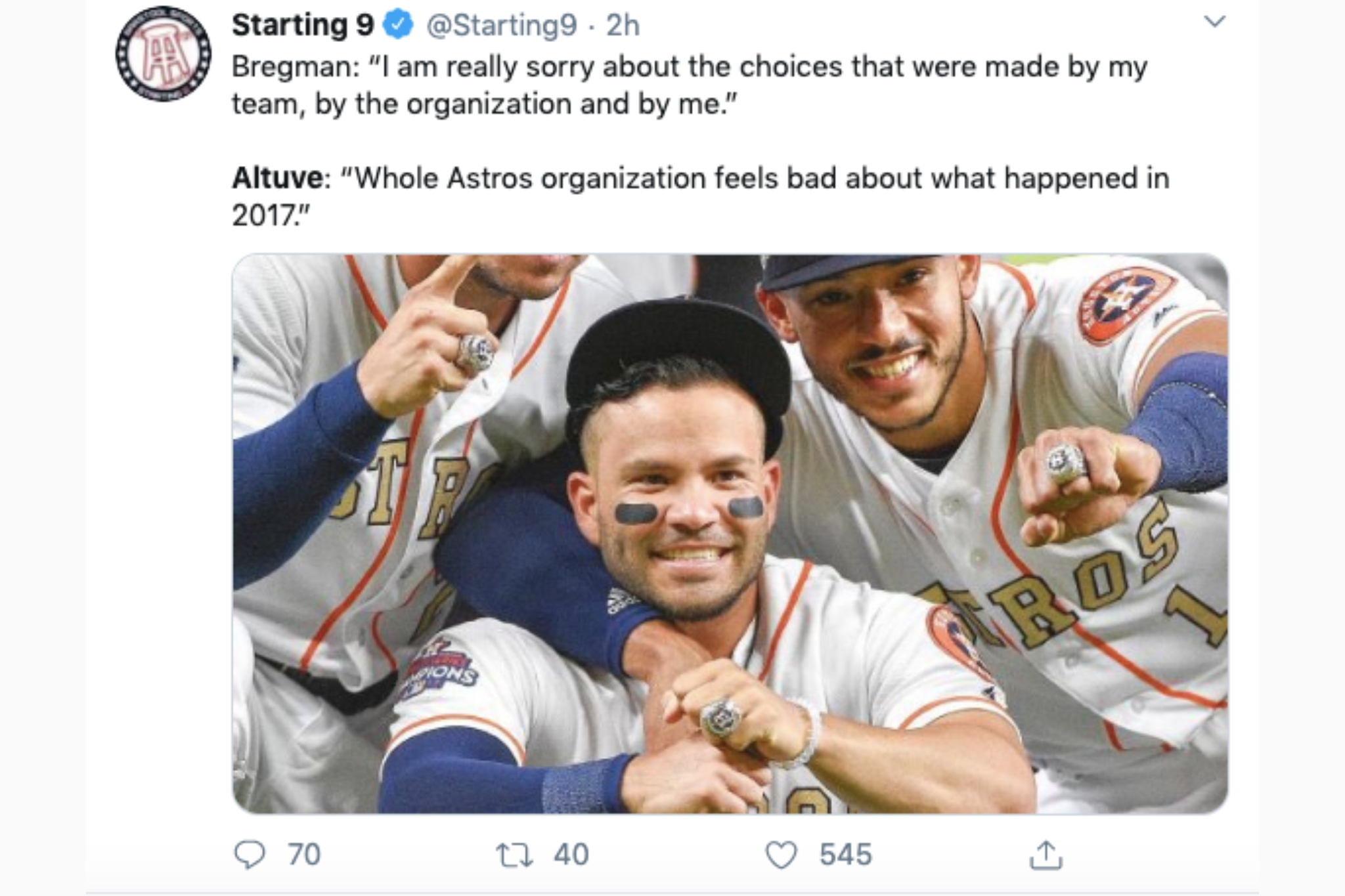 The Astros' apology news conference was embarrassing - Bleed Cubbie Blue