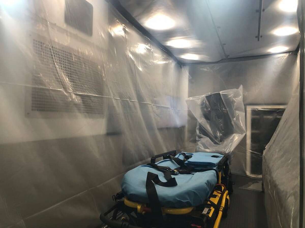 The San Antonio Fire Department shared a photo of a dedicated ambulance used to convey suspected COVID-19 (novel coronavirus) patients to medical facilities. Chief Charles Hood said the vehicle is dedicated to this event "throughout" and will not be used on the streets of San Antonio.