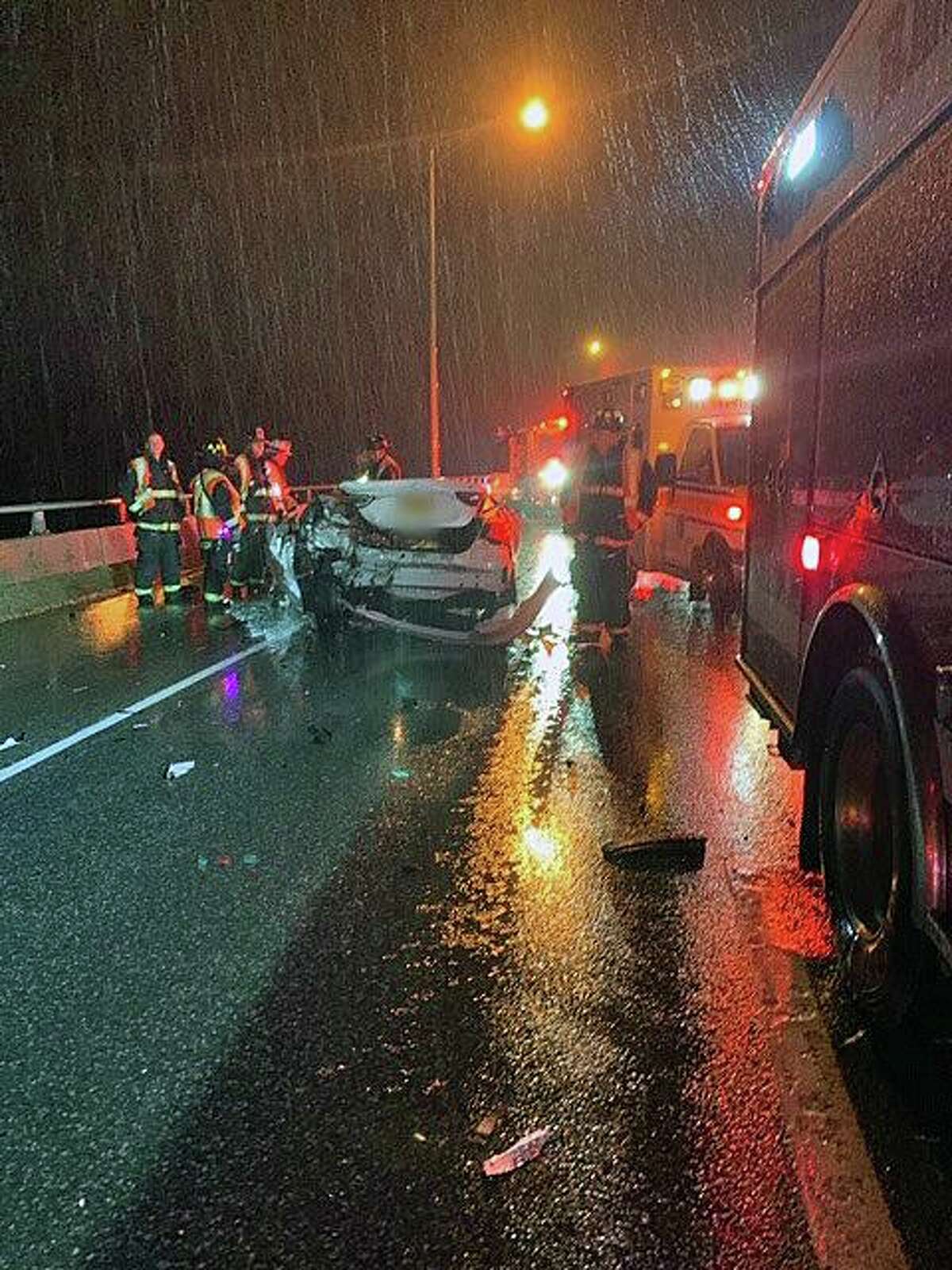 3 taken to hospital after Westport highway crash