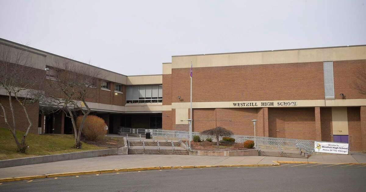 Westhill High School, 125 Roxbury Road in Stamford, Connecticut is photographed on Feb. 12, 2020.