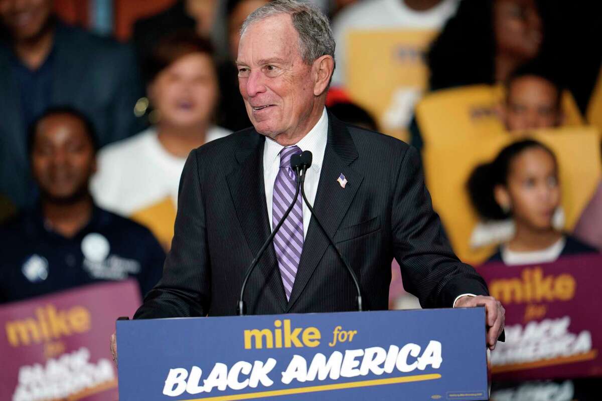Democratic presidential candidate and former New York City Mayor Michael Bloomberg speaks during his campaign launch of "Mike for Black America," at the Buffalo Soldiers National Museum, Thursday, Feb. 13, 2020, in Houston. (AP Photo/David J. Phillip)