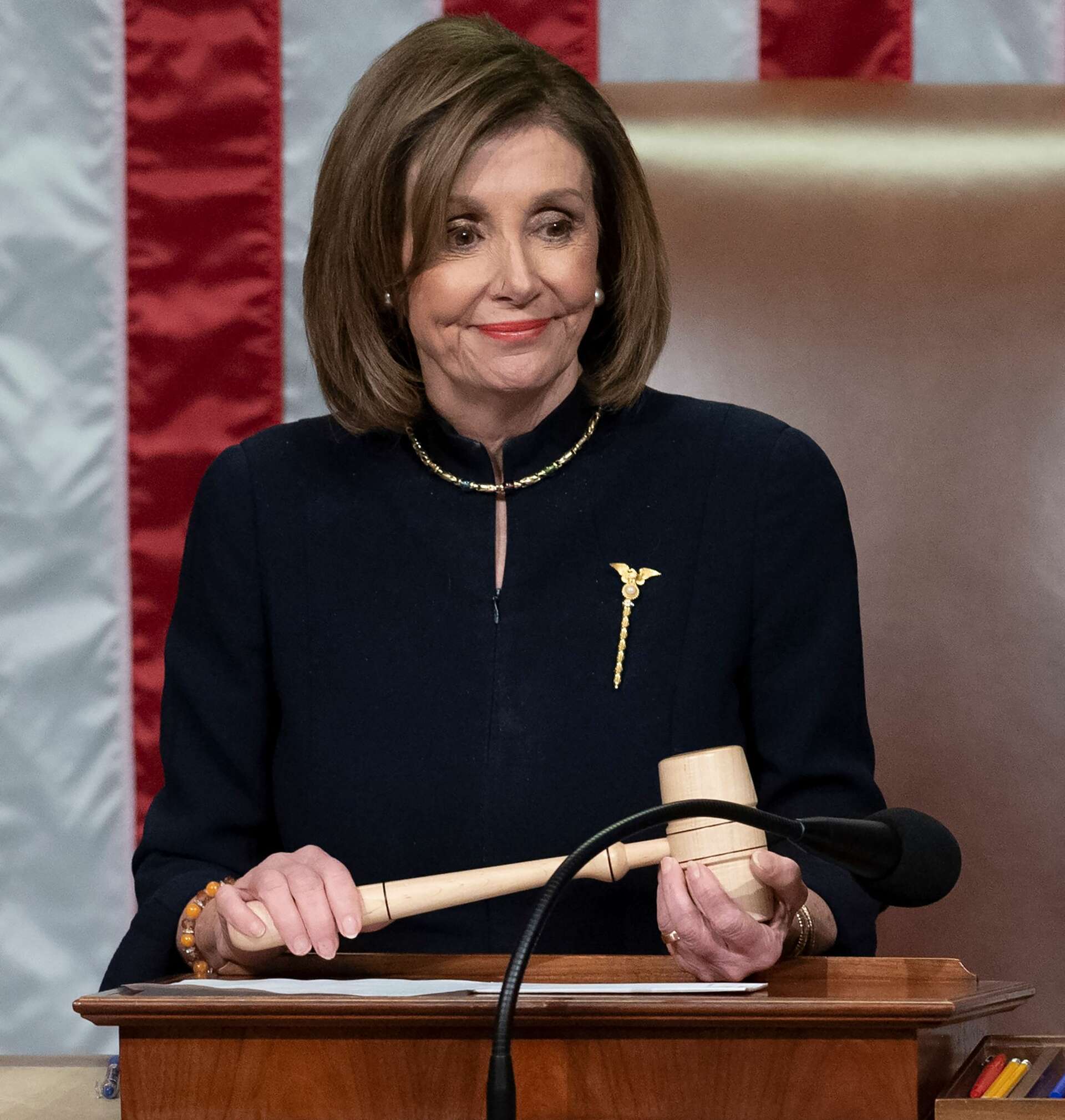 Nancy Pelosi wears symbolic brooch by Houston-born jewelry