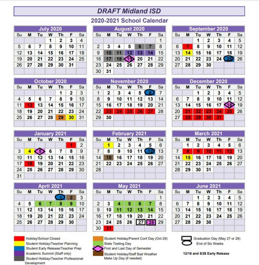 MISD Leaders To See Draft Of K 5 Calendar Midland Reporter Telegram MISD Leaders To See Draft Of K 5 Calendar Midland Reporter Telegram