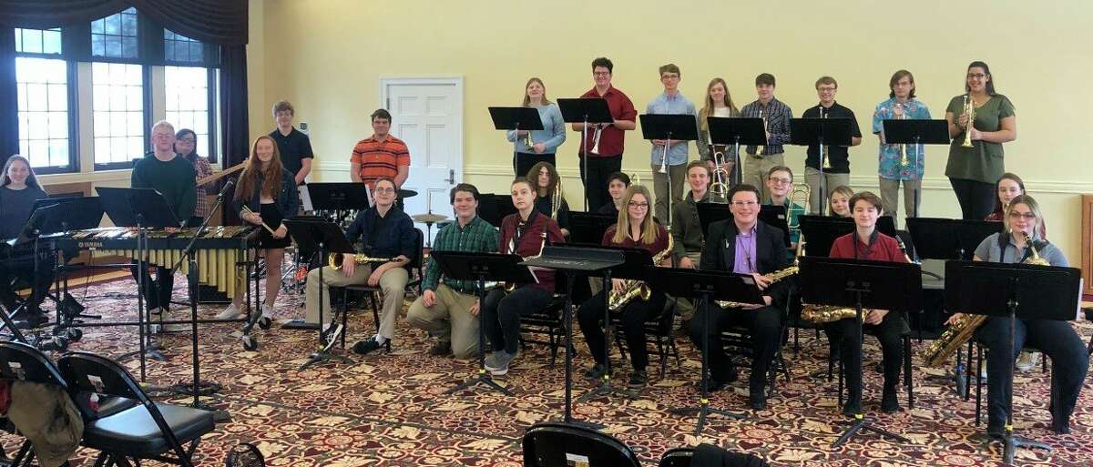 The Manistee High School Jazz Band under the direction of Andrea Mack recently took part in the Central Michigan University Jazz Weekend. (Courtesy photo)