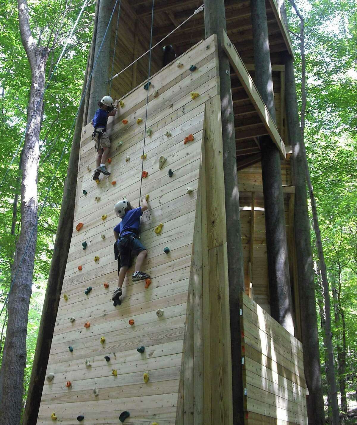 The Ernest Thompson Seton Scout Reservation includes a 45-foot climbing wall.