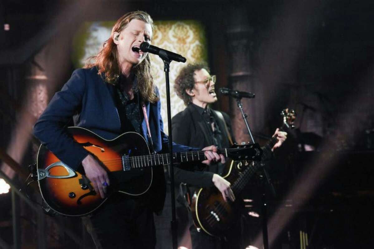 The Lumineers perform at Mohegan Sun Feb. 29. Wesley Schultz and Byron Isaacs are seen here.