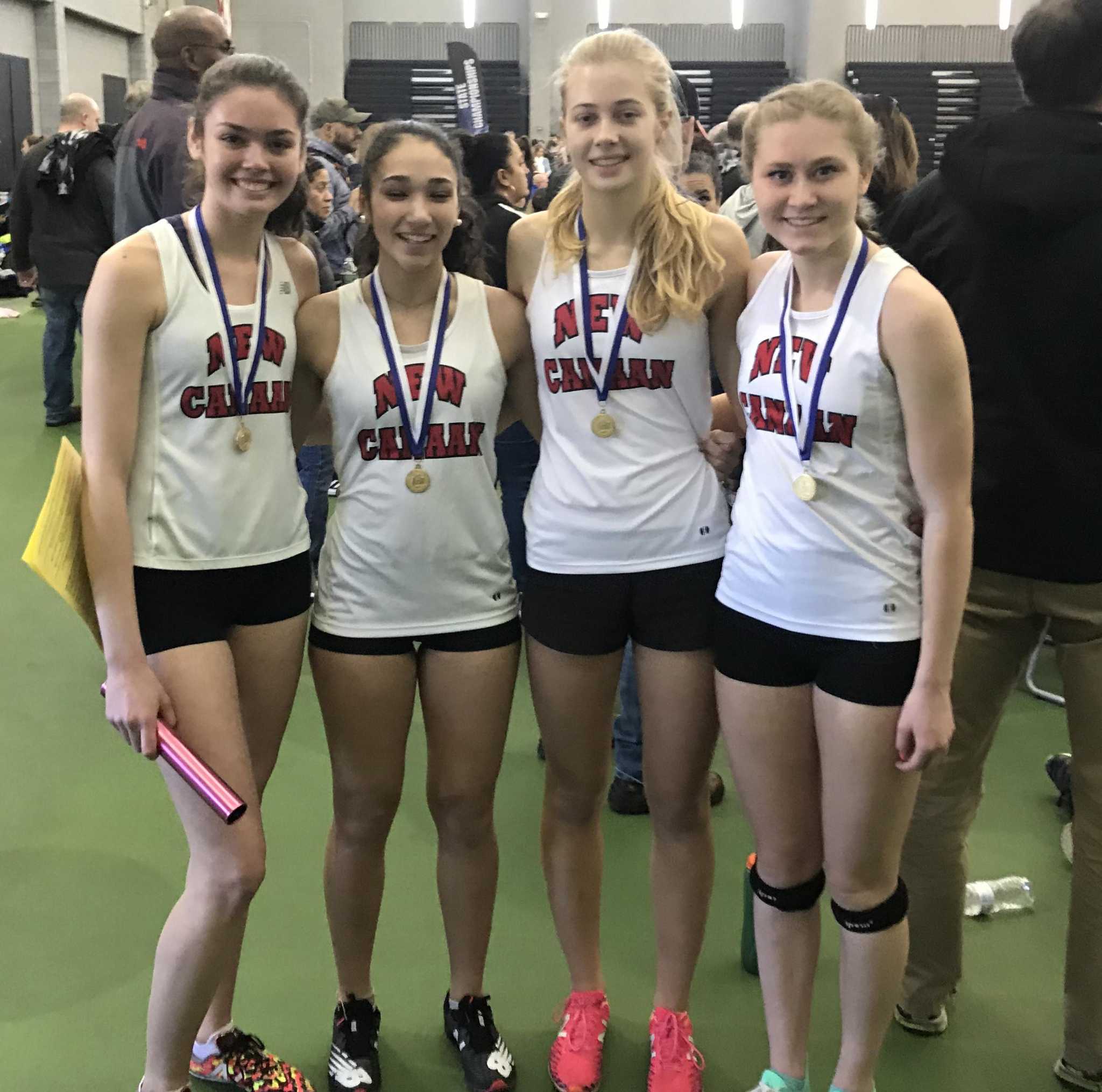 New Canaan 4x8 relay strikes gold in Class L girls track