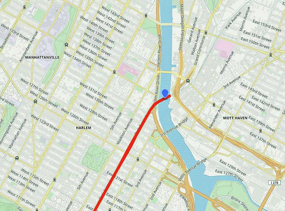 Metro-North says there could be possible delays on Wednesday, Feb. 19, 2020 with the planned opening of the Harlem River Lift Bridge at 138th Street in New York City Photo: WikiMedia Maps