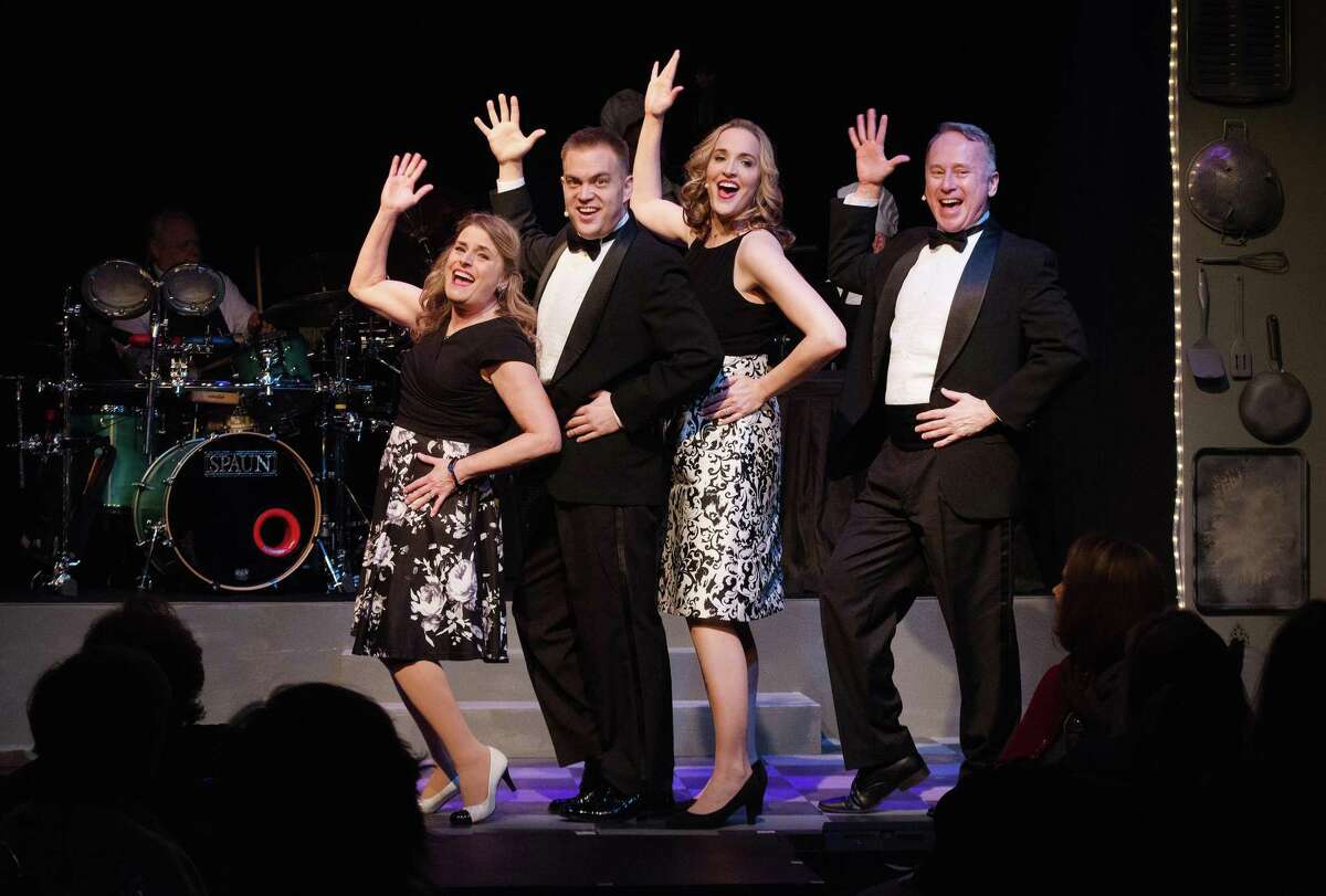 Tracey Marble, Zachary Theis, Anya Caravella and Robert Geils in The Ridgefield Theater Barn's musical Smorgasbord performed in Feb. 2020.
