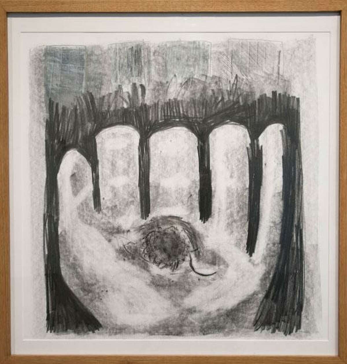 Former Artist-in-Residence Hannah Sklar’s drawing “Baseball in Hand.”