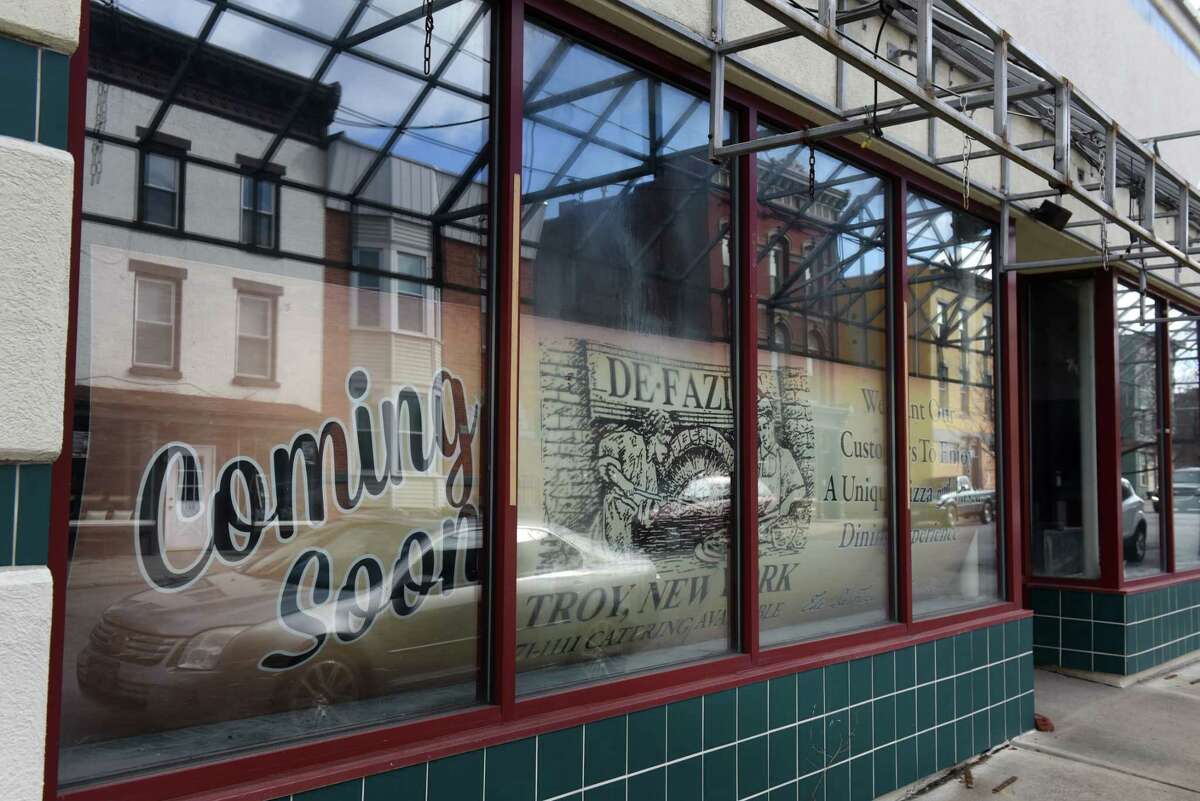 Exterior of the former Vanilla Bean bakery building on Wednesday, Feb. 19, 2020, on Fourth Street in Troy, N.Y. Rocco DeFazio has sought to convert the building into a center for Italian eating. (Will Waldron/Times Union)
