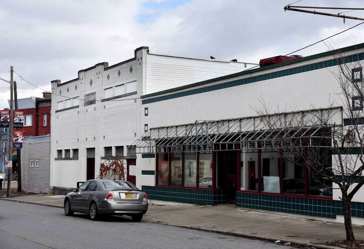 Exterior of the former Vanilla Bean bakery building on Wednesday, Feb. 19, 2020, on Fourth Street in Troy, N.Y. Rocco DeFazio has sought to convert the building into a center for Italian eating. (Will Waldron/Times Union)