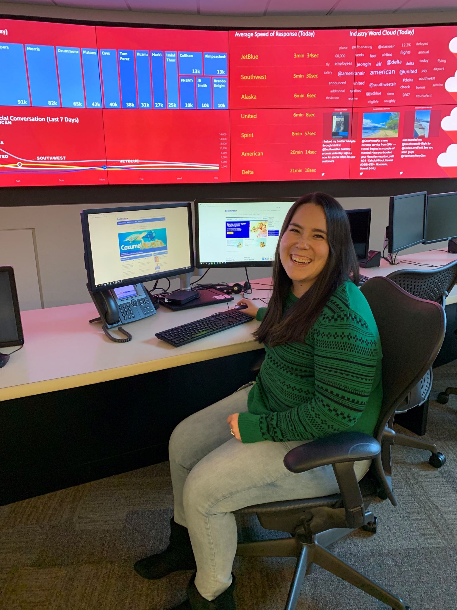 She answers up to 100 tweets a day for Southwest Airlines. Here's what