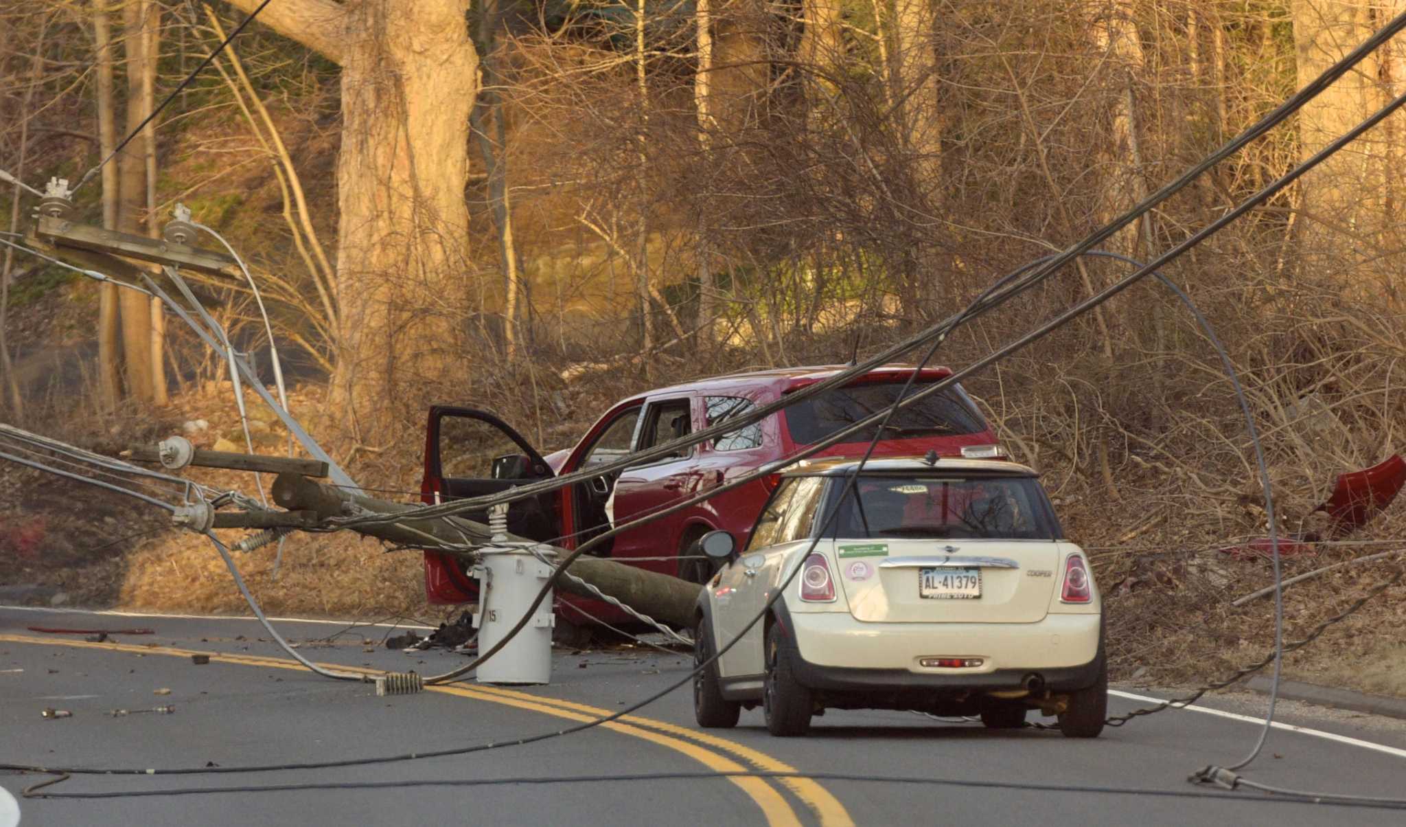 Two car accident with wires down reported in Bethel