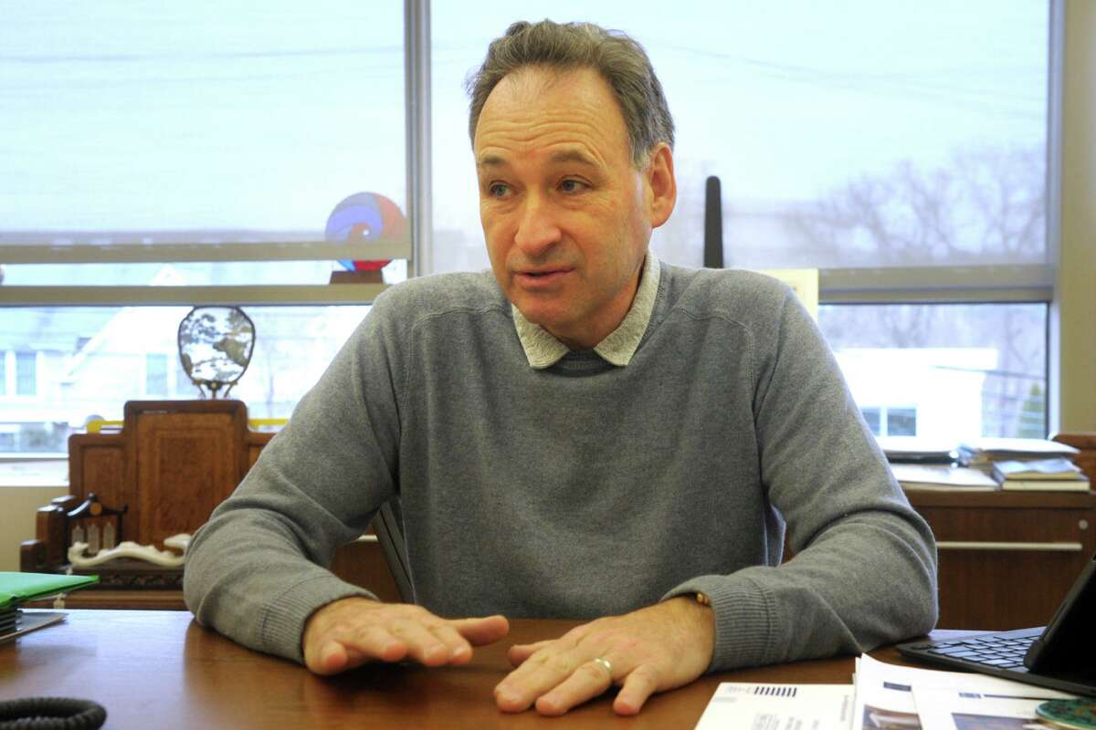 Harlan Stone, Chief Executive Officer of HMTX Industries, speaks during an interview in the company’s Norwalk, Conn. headquarters Feb. 18, 2020.