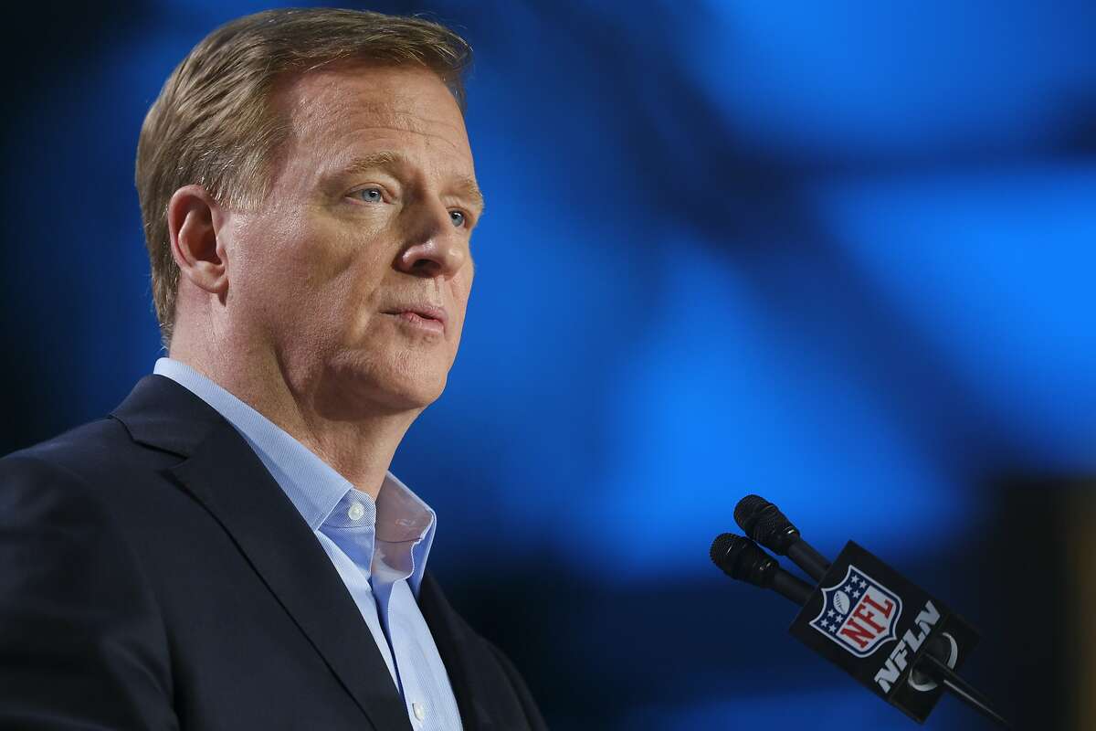 FILE -- NFL Commissioner Roger Goodell speaks during a media event before Super Bowl LIV in Miami, Fla., on Wednesday, Jan. 29, 2020. The NFL playoffs could expand to include two extra teams as soon as this coming season under a proposed labor agreement now being reviewed by the owners and players. (A.J. Mast/The New York Times)