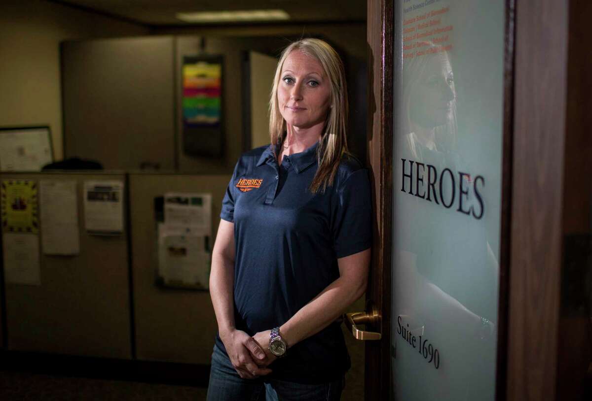 "Our stories have power. There's so much stigma with those who suffer from addiction that it's absolutely empowering to show that we do recover, we're human beings with hearts, not empty shells," said Jessica Yeager during an interview Thursday, Feb. 6, 2020, at UTHealth in Houston. Yeager is a peer recovery support specialist for people suffering from opiate addiction, working in a program called HEROES at UTHealth. Those in the program call her Coach Jessica. "Really there's a lot of trauma beneath that, there's a reason for the brokenness. But in recovery we can mend the broken pieces to become something greater than ever before," she said.