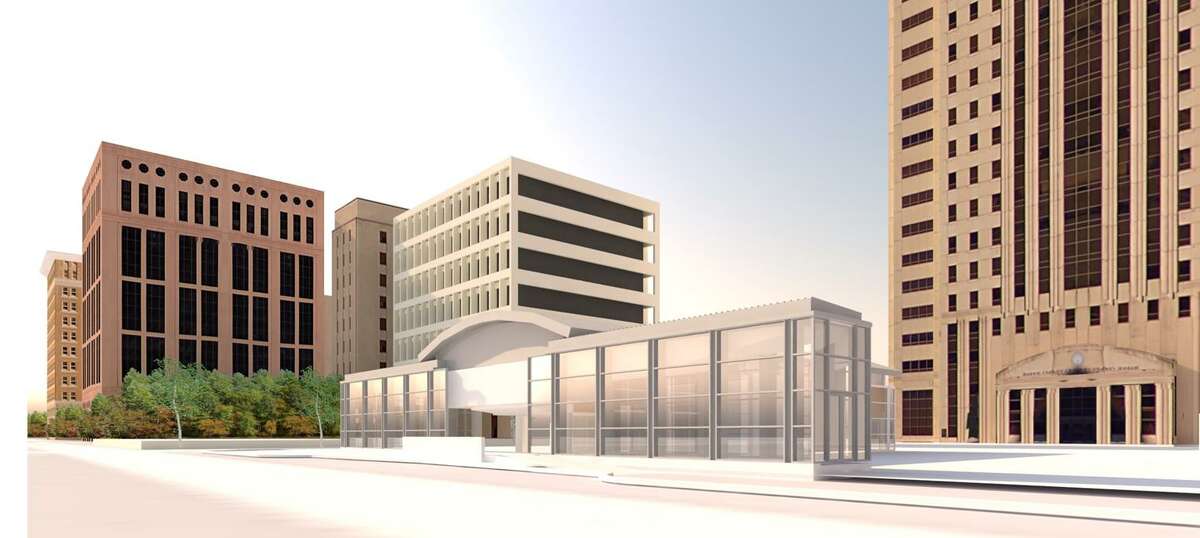 Reconstruction begins on flooded Harris County Jury Assembly Plaza