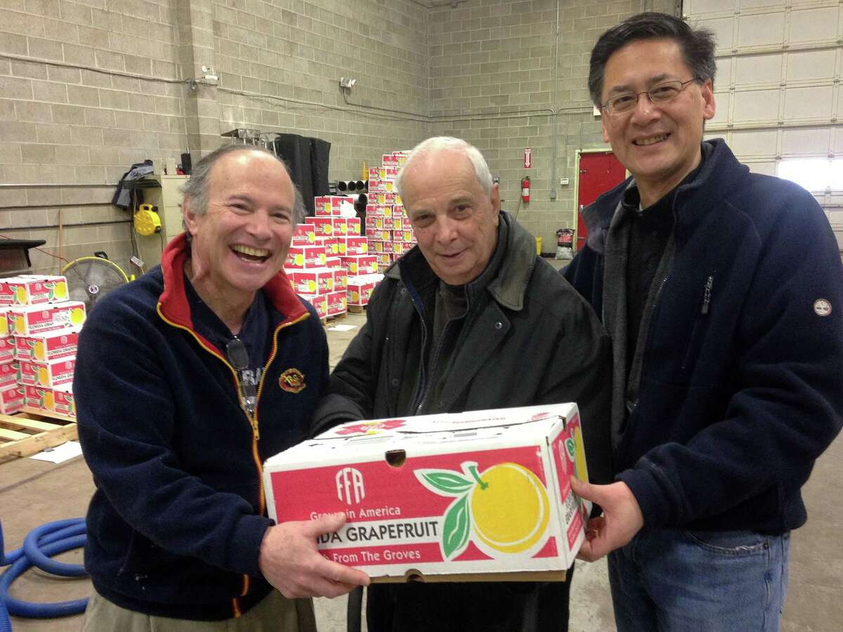 The Wilton Kiwanis Club has extended the ordering deadline for its annual citrus sale. Orders may now be placed through Thursday, Feb. 27. Orders may be placed with a Kiwanis member or online at wiltonkiwanis.org. Pick-up will start on Friday, Feb. 28, from noon to 5; Saturday, Feb. 29, from 9 a.m. to 5 p.m.; and Sunday, March 1, from noon to 5. Citrus may be picked up at 388 Danbury Road, behind the NAPA outlet. From left, Kiwanians David Gortz, Bob Tortorella and Greg Chann show off the goods.
