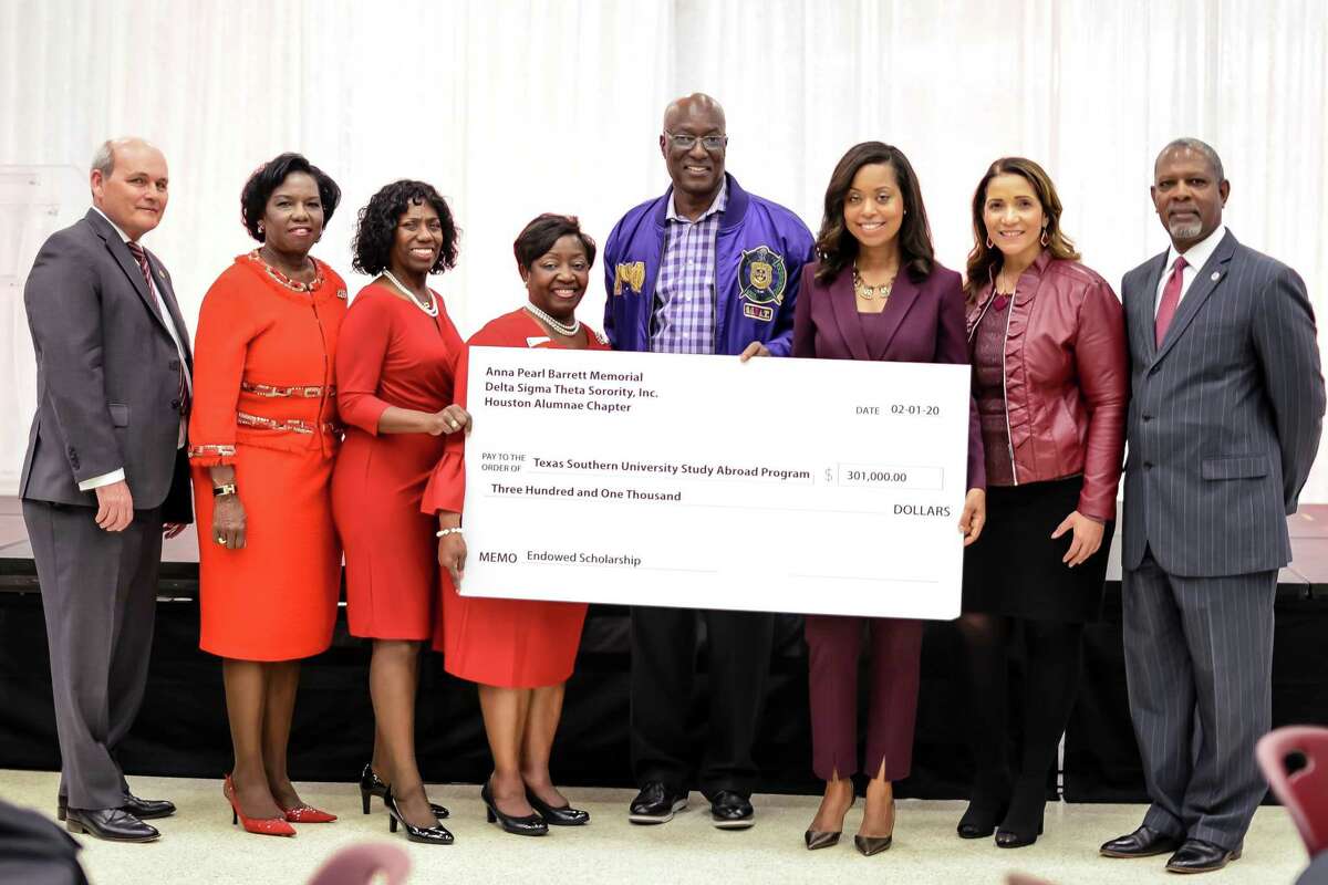 The Houston alumnae chapter of historically black sorority Delta Sigma Theta, Inc. presented Texas Southern University with the Annie Pearl Barrett Memorial Endowed Scholarship, amounting to $150,500. The TSU’s Foundation, an independent 501c3 that supports the university’s fundraising, matched the donation - making it one of TSU's largest endowment, according to releases from the sorority and the university.