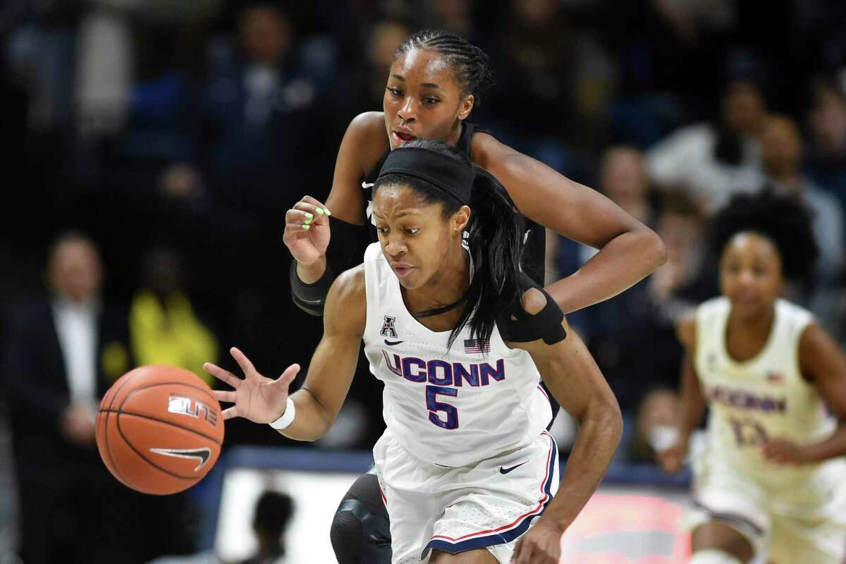 UConn point guard Crystal Dangerfield soaks in the excitement of Senior Day