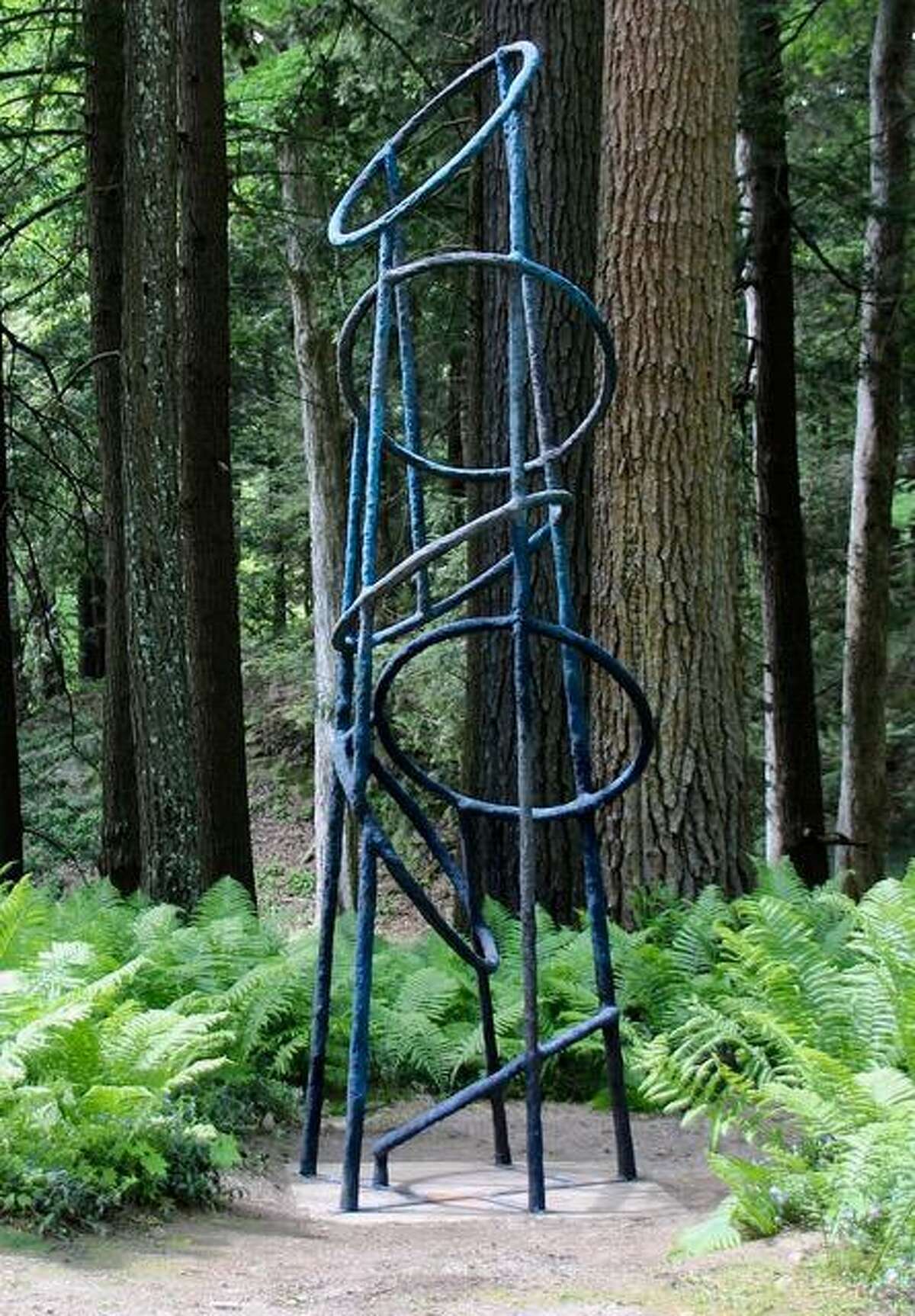 Artist Joe Chirchirillo’s piece “Ring Tower” is on the New Canaan Land Trust’s Sculpture Trail.