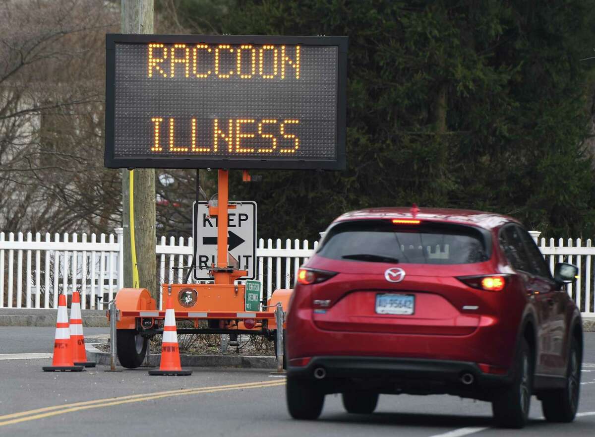File photo of a sign at Greenwich Point Park in Old Greenwich, Conn., taken on Monday, Feb. 24, 2020.