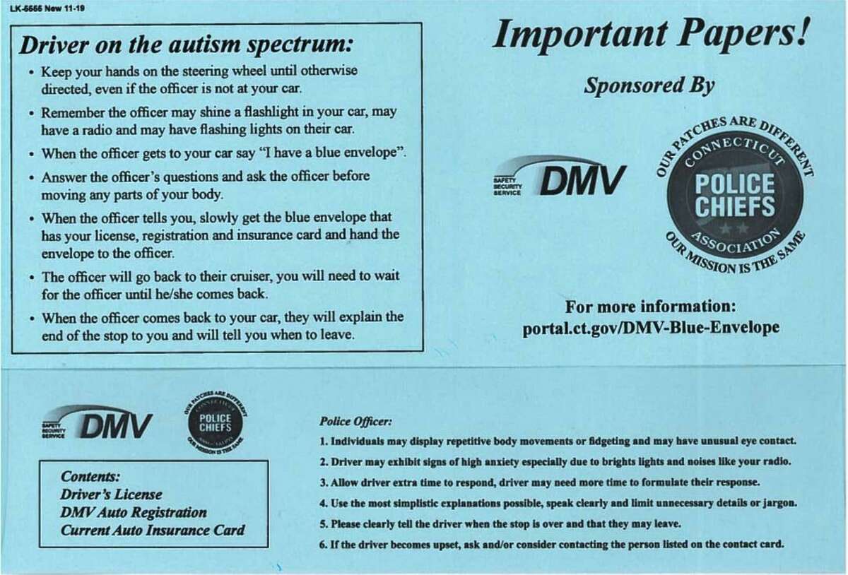 The Wilton Police Department is participating in the Blue Envelope program to assist in communication with drivers who are on the autism spectrum.