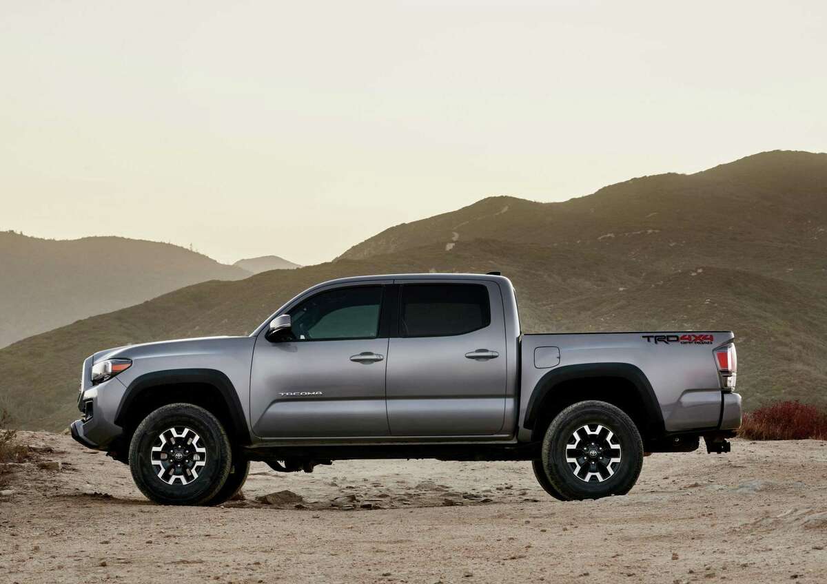 The base Tacoma SR, priced at $26,050, has rear-wheel drive, a 159-horsepower inline 4-cylinder engine, and seating for four.