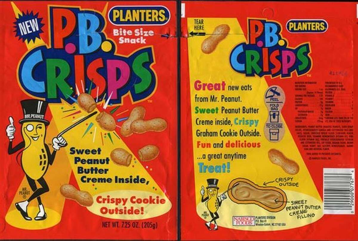 1. Planter's PB Crisps: The quintessential after-school snack, PB Crisps were first introduced in 1992 and came in three varieties: PB Crisps, Chocolate Crisps, and PB&J Crisps. Shaped like peanuts, the graham-like cookies were filled with peanut butter, chocolate or strawberry creme. The snack was discontinued before the end of the decade, reportedly for "being too delicious." There is even a petition for Planter's to them back to store shelves so we can all relive our glory days.