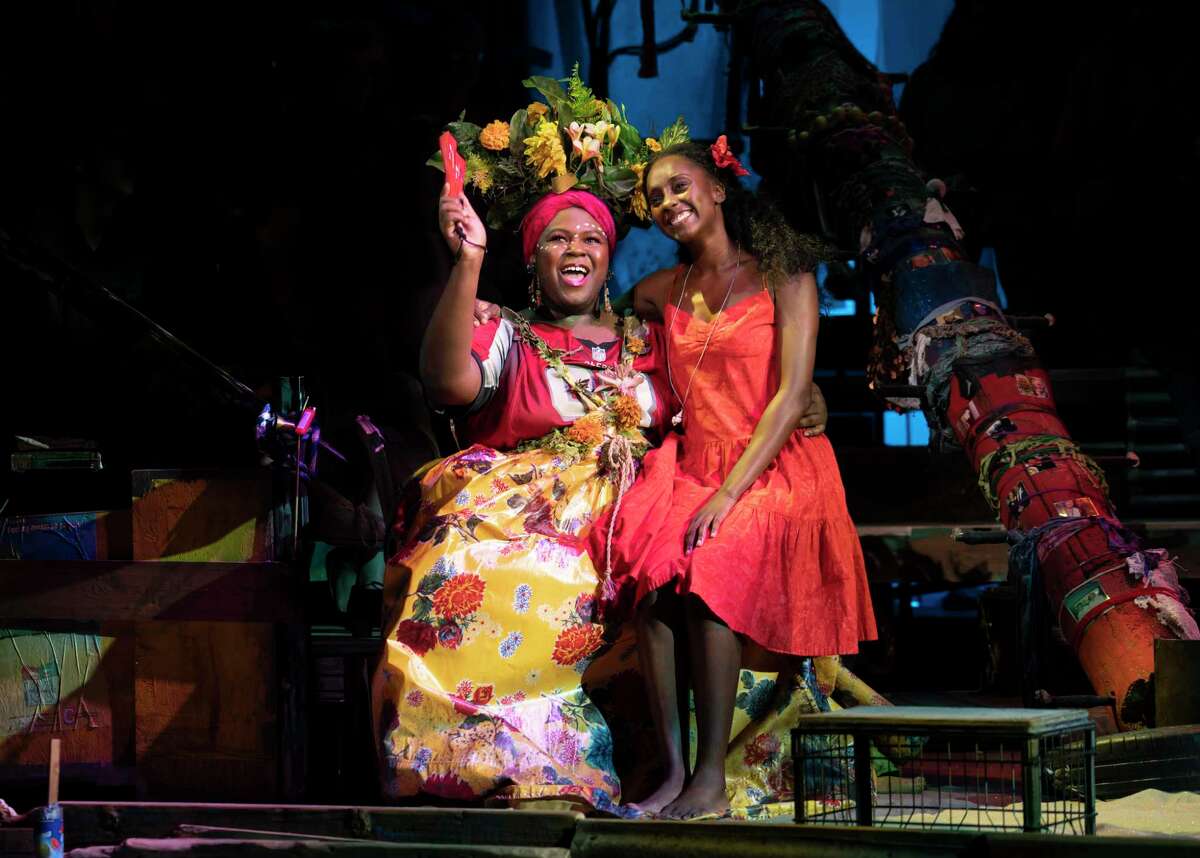 Kyle Ramar Freeman and Courtnee Carter in Theatre Under the Stars' 'Once On This Island'