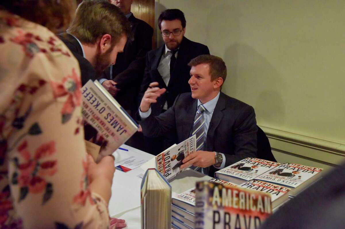 Project Veritas founder James O'Keefe takes part in a book signing event at the National Press Club in Washington, D.C., in January 2018.