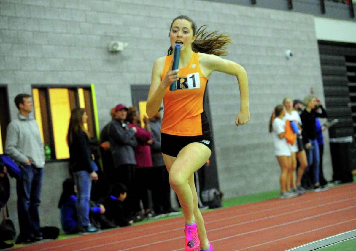 Grace Michalowski ran on two relays that scored points for the Ridgefield girls track team at the State Open meet.