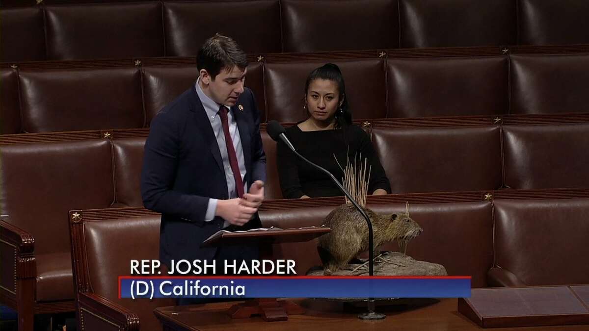 The U.S. House of Representatives voted in favor of a measure that would fund several states' nutria eradication efforts Thursday, a day after Northern California Rep. Josh Harder brought a stuffed nutria onto the House floor.
