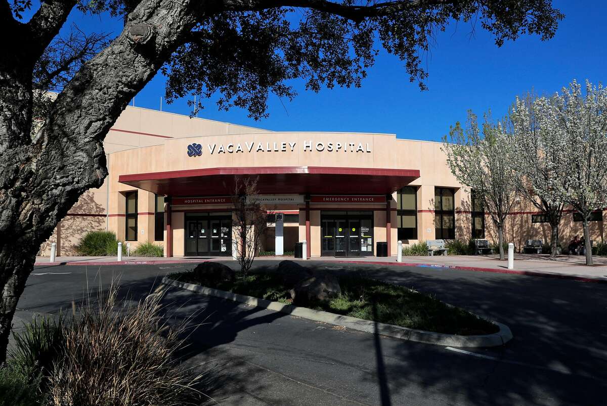 The front of Vacavalley Hospital where a female patient went for treatment of flu-like symptoms and was not tested for Covid-19 as she didn’t fit the CDC’s criteria in Vacaville, Calif., on Thursday, February 27, 2020. She was eventually tested and found to be positive before being transferred to UC Davis Medical Center in Sacramento.