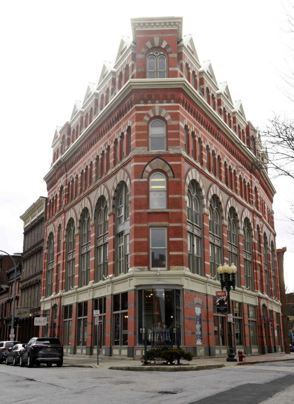 The Rice Building at First and River Streets might be one of the sites for filming The Gilded Age TV show on HBO on Thursday, Feb. 27, 2020 in Troy, N.Y. (Lori Van Buren/Times Union)