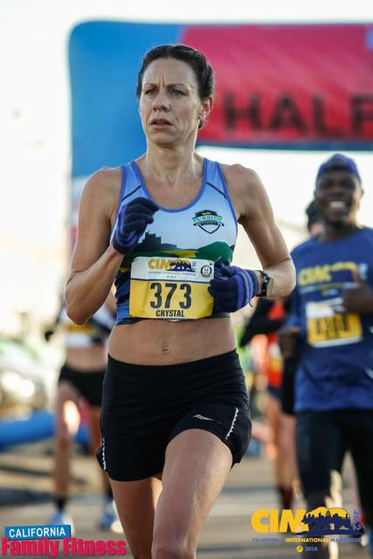 Edwardsville resident Crystal Harriss runs in the California International Marathon on Dec. 2, 2018. Harris posted a time of 2:44.49 and qualified for the U.S. Olympic Marathon Trials, scheduled for Saturday in Atlanta.