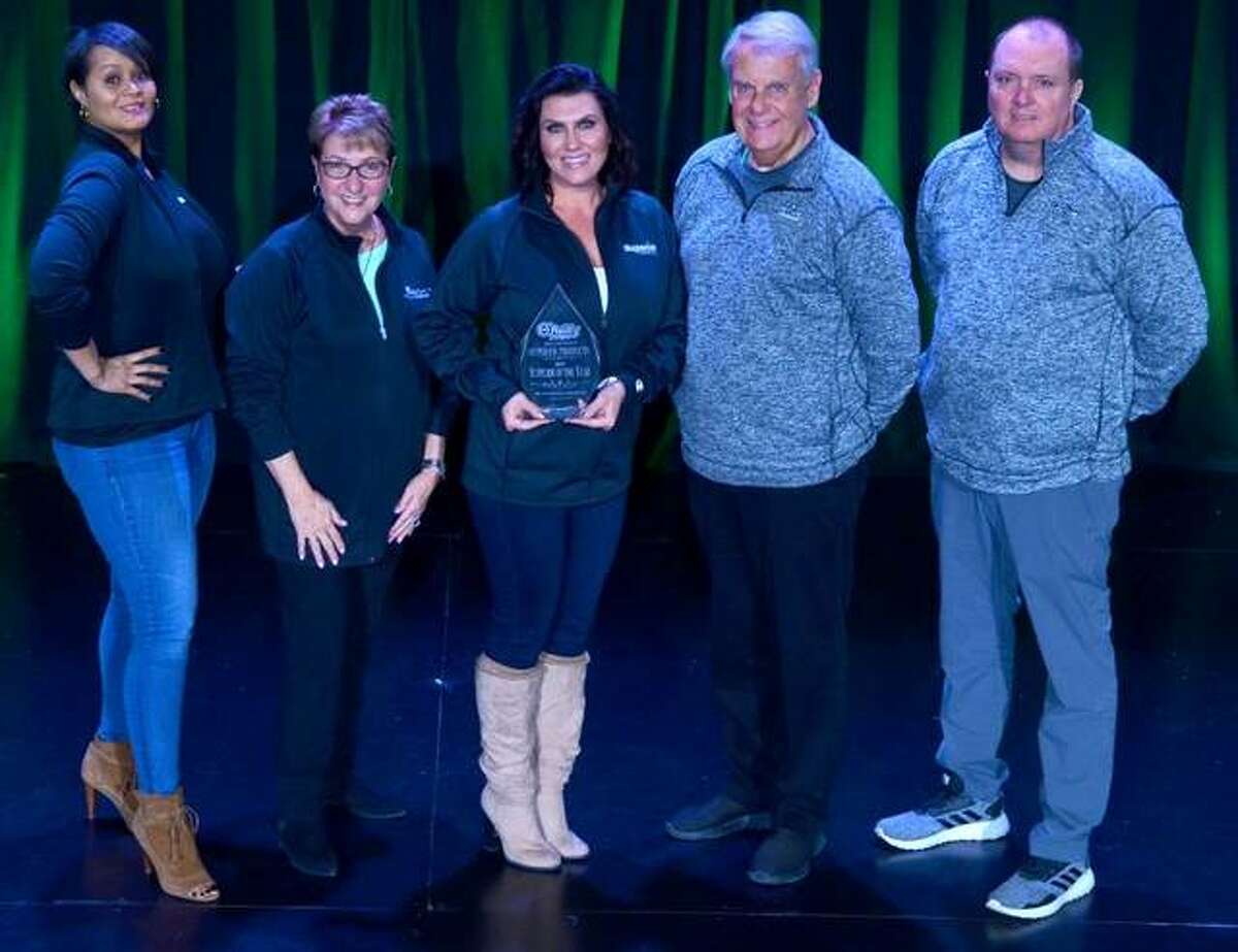 Superior Products of South Roxana was named Supplier of the Year by O’Reilly Auto Parts at its leadership conference Jan. 23-25 in Dallas. From left are Blu Bolden, Donna Docter, Jillene Docter-Gedmin, Glenn Docter and Jimmy Golenor.